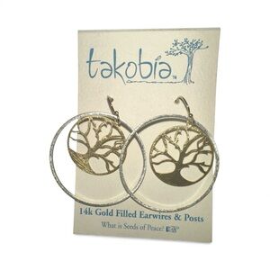 14 k gold filled wire Gold and Silver Tree Earrings